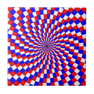 Red White Blue Spiral von Kenneth Yoncich Fliese