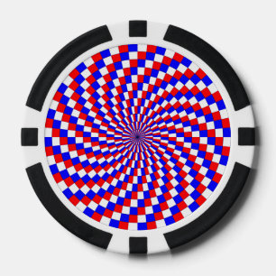 Red White Blue Spiral von Kenneth Yoncich Pokerchips
