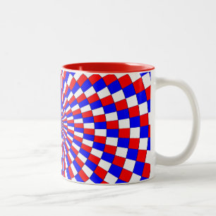 Red White Blue Spiral von Kenneth Yoncich Zweifarbige Tasse