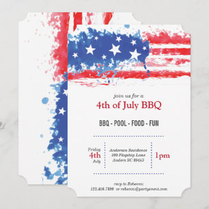 Red White & Blue Spritzer American Flag Einladung