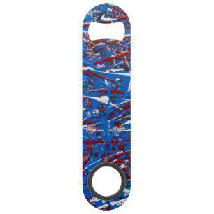 Red White Blue Stainless Steel Flaschenöffner