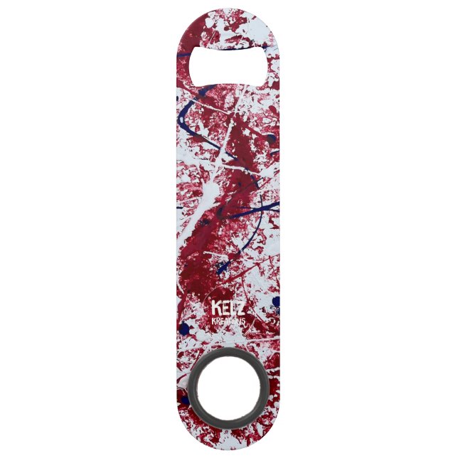 Red White Blue Stainless Steel Flaschenöffner (Vorderseite)