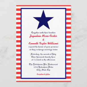 Red White & Blue Star - Einladung zu Hochzeiten