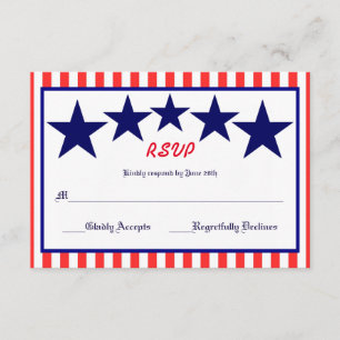 Red White & Blue Star - RSVP-Karte RSVP Karte