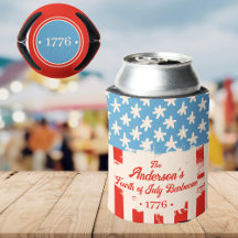 Red White & Blue Star & Stripe Familienname Barbec