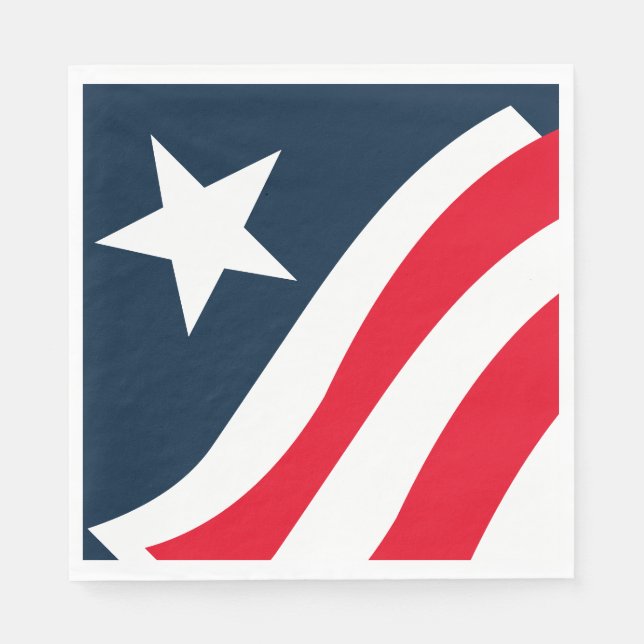 Red White Blue Star & Stripes Paper Napkins Serviette (Vorderseite)