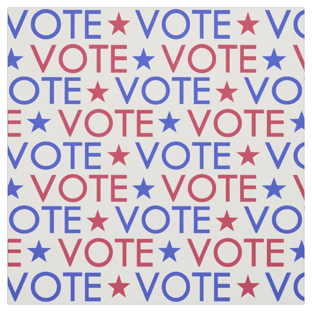 Red White Blue Star Vote Muster Stoff (Muster)