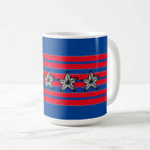 Red White Blue Starfish n Stripes Patriotic Kaffeetasse