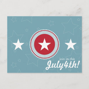 Red White & Blue Stars 4. Juli Postkarten