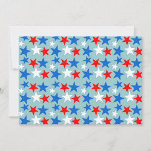 Red White & Blue Stars Einladung