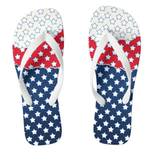 Red White & Blue Stars Flip Flops