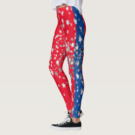 Red White Blue Stars Spaß am 4. Juli Leggings