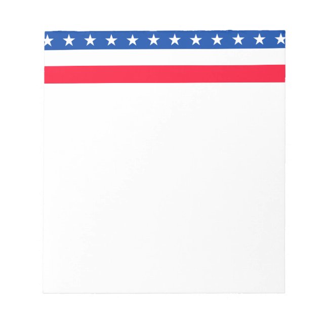 Red White Blue Stars Stripes Patriotic Notizblock (Vorderseite)