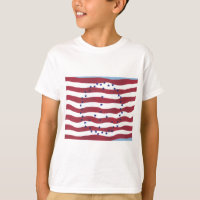 Red White Blue Stars Strips Peace Sign Flag T-Shir