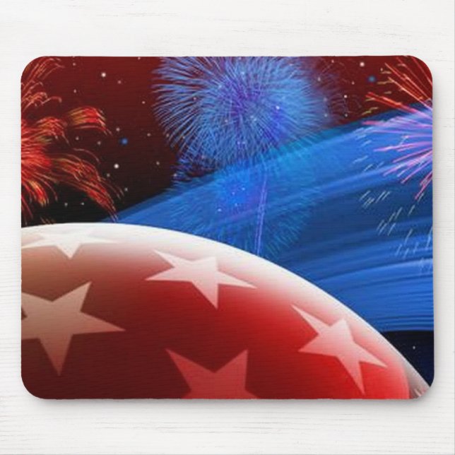 Red White Blue Stars und Fireworks-Mauspad Mousepad (Vorne)