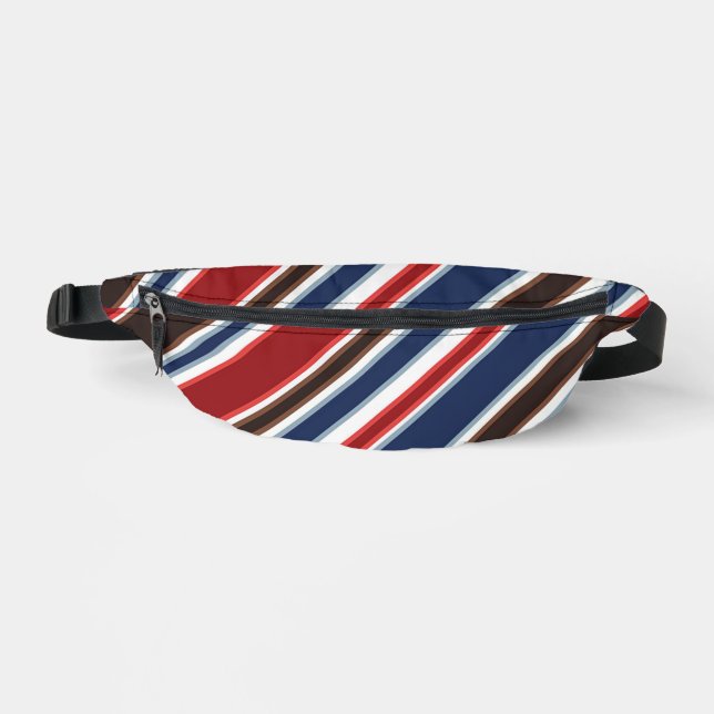 Red White Blue Stripe Zweiseitiges Druckbandpaket Bauchtasche (Vorderseite)