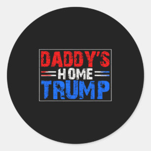 Red White Blue Trump Daddys Zuhause Trump Patrioti Runder Aufkleber