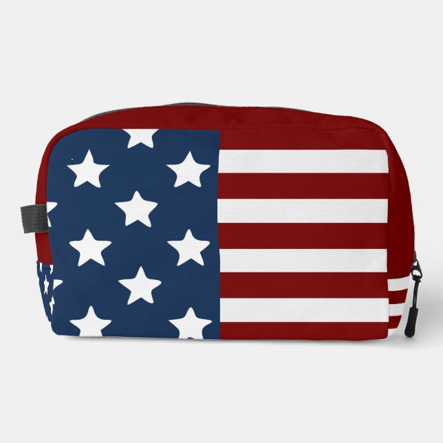 Red White Blue US American Flag Waschbeutel (Vorderseite)