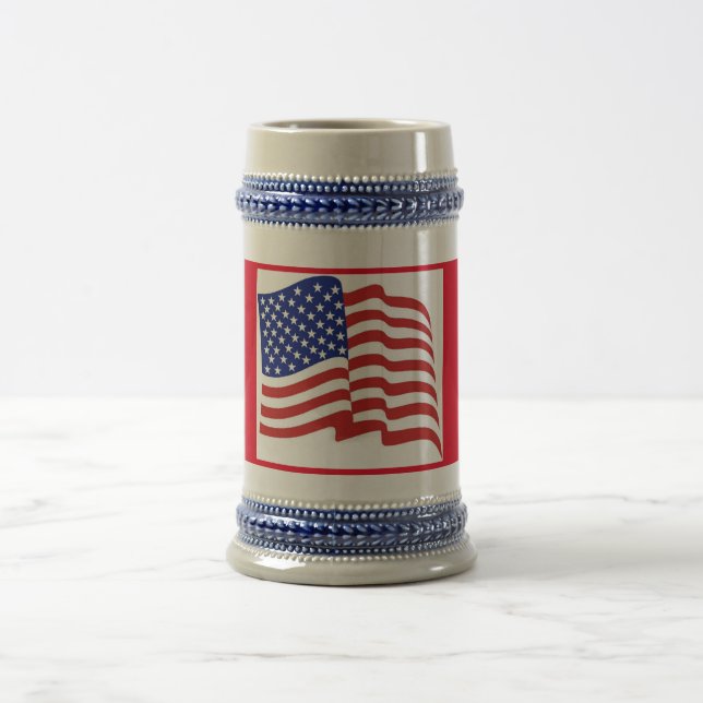 Red White Blue US Flag Patriotic Beer Stein Bierglas (Mittel)