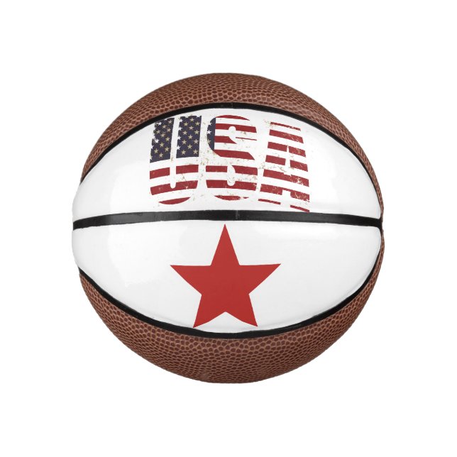 Red White & Blue/USA/ 4. Juli Mini Basketball (Vorderseite)