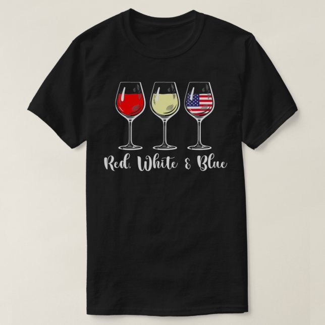 Red White Blue - USA American Flag 4. Juli Fou T-Shirt (Design vorne)