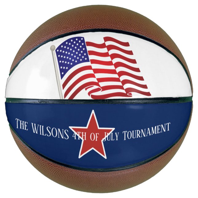 Red White & Blue/USA Flag/ 4. Juli Basketball (Vorderseite)