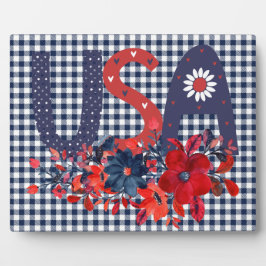 Red White & Blue USA Patriotic Bouquet Fotoplatte
