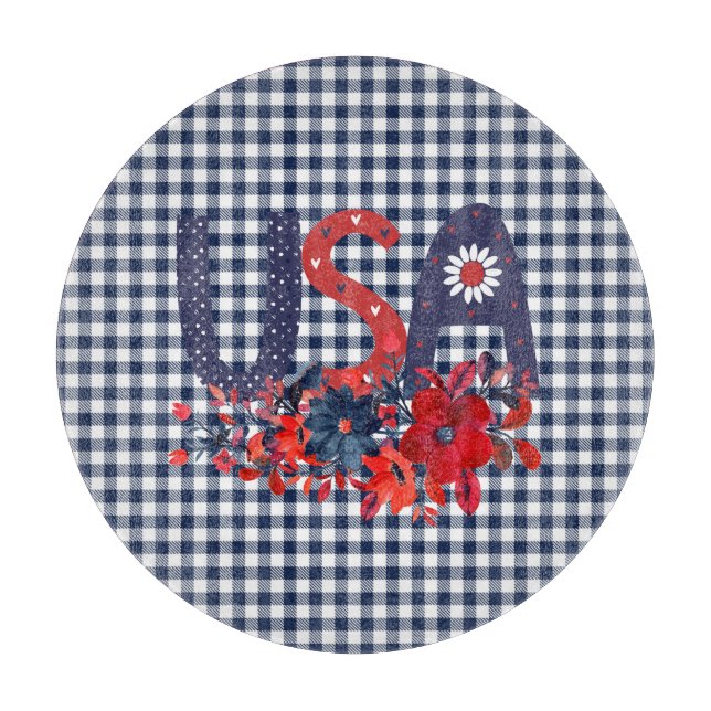 Red White & Blue USA Patriotic Bouquet Schneidebrett (Vorderseite)
