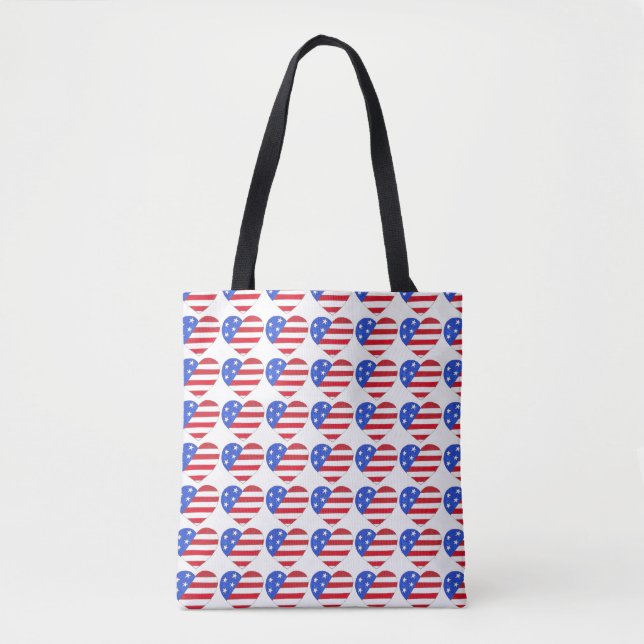 Red White Blue USA Patriotic Flag Herz-Tasche (Vorderseite)