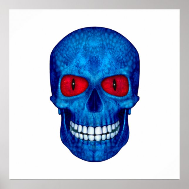 Red White Blue USA Zombie Skull Colorful Poster (Vorne)