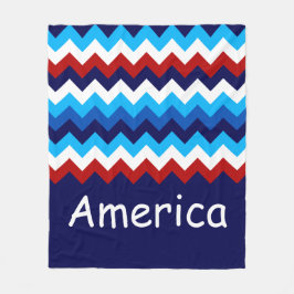 Red White Blue Zigzag Custom Medium Fleece Blankon