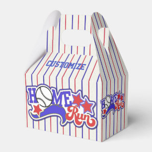 Red White & Blue Zuhause Run Baseball Gable Favor  Geschenkschachtel