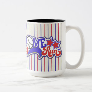 Red White & Blue Zuhause Run Baseball Strip Tasse