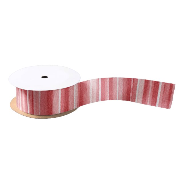 Red White Blush Pink Stripes Valentine's Day Satinband (Spule)