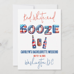 Red, White & Booze, Patriotic Bachelorette Party Einladung