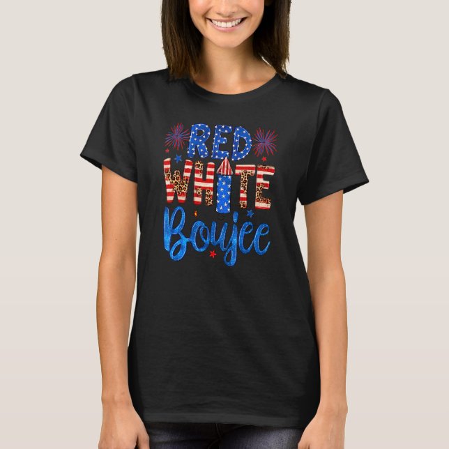 Red White Boujee American Patriotic Firework 4th O T-Shirt (Vorderseite)