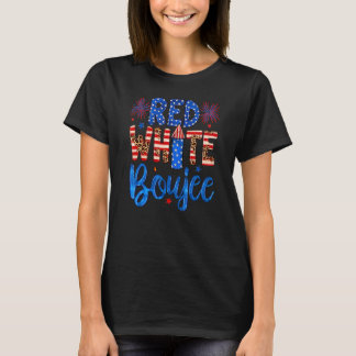 Red White Boujee American Patriotic Firework 4th O T-Shirt