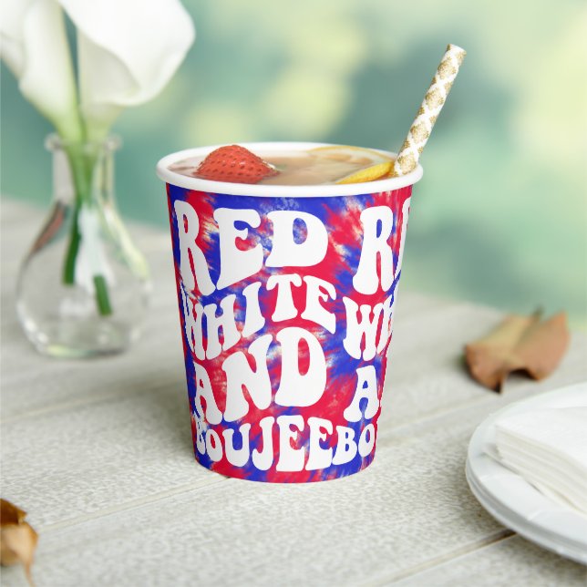 Red White Boujee Pappbecher (In Situ)