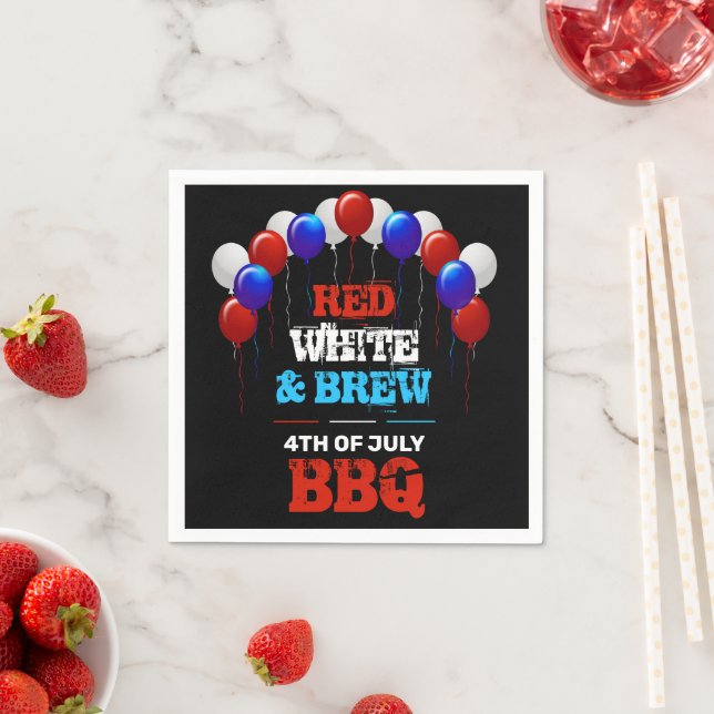 Red White & Brew 4. Juli GRILLEN Party Serviette (Beispiel)
