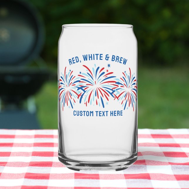 Red White & Brew Feuerwerk 4. Juli Bier Dosenglas (Von Creator hochgeladen)