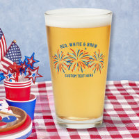 Red White & Brew Feuerwerk 4. Juli Bier Pint