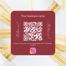 Red white business name qr code instagramm