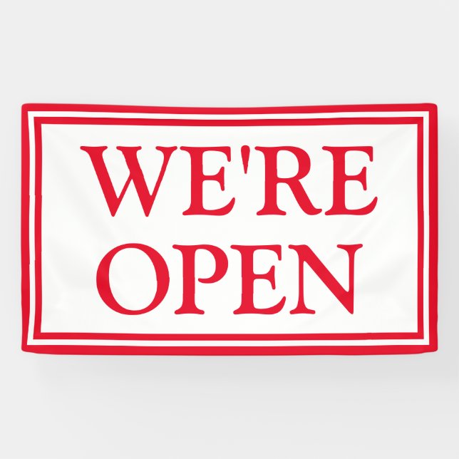 Red White Business Wir sind Open Banner (Horizontal)