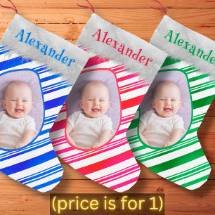 Red White Candy Cane Pattern Klassischer Weihnacht Kleiner Weihnachtsstrumpf