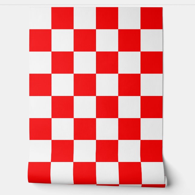 Red White Checkered Karo Wall Decke Tapete (Abrollen)
