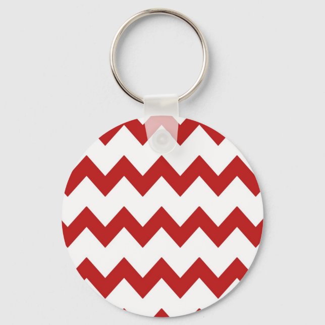 Red White Chevrons Schlüsselanhänger (Vorderseite)
