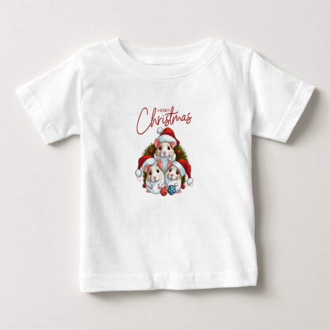 Red White Christmas Baby T-shirt (Vorderseite)