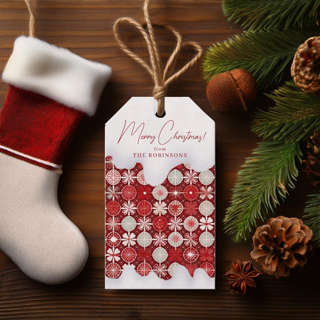 Red White Christmas Candy Pattern#13 ID1009 Geschenkanhänger (Von Creator hochgeladen)