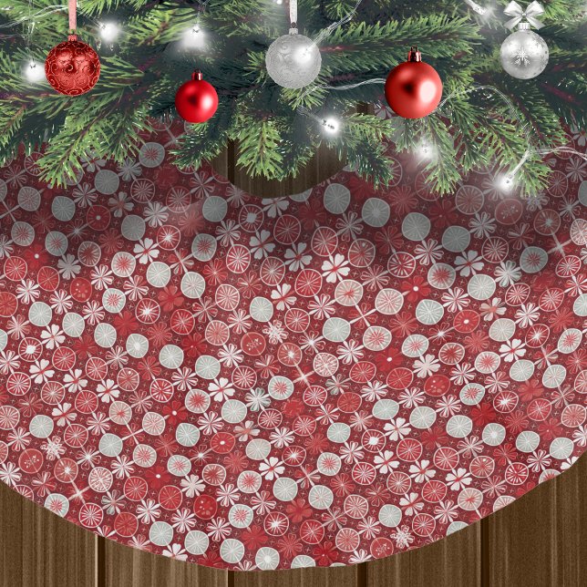 Red White Christmas Candy Pattern#13 ID1009 Polyester Weihnachtsbaumdecke (Von Creator hochgeladen)