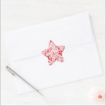 RED WHITE CHRISTMAS Floral GIFT Stern-Aufkleber<br><div class="desc">RED WHITE CHRISTMAS Floral GIFT Stickers</div>